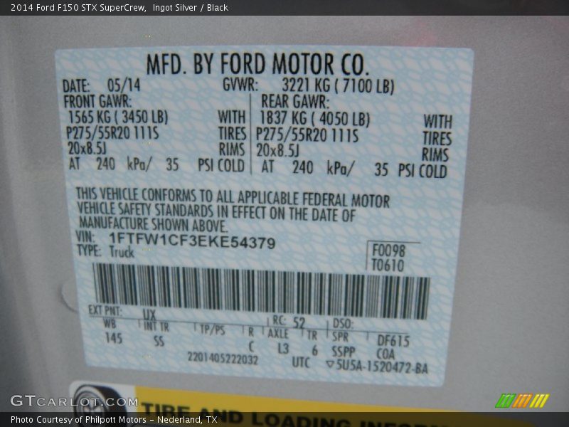 Ingot Silver / Black 2014 Ford F150 STX SuperCrew