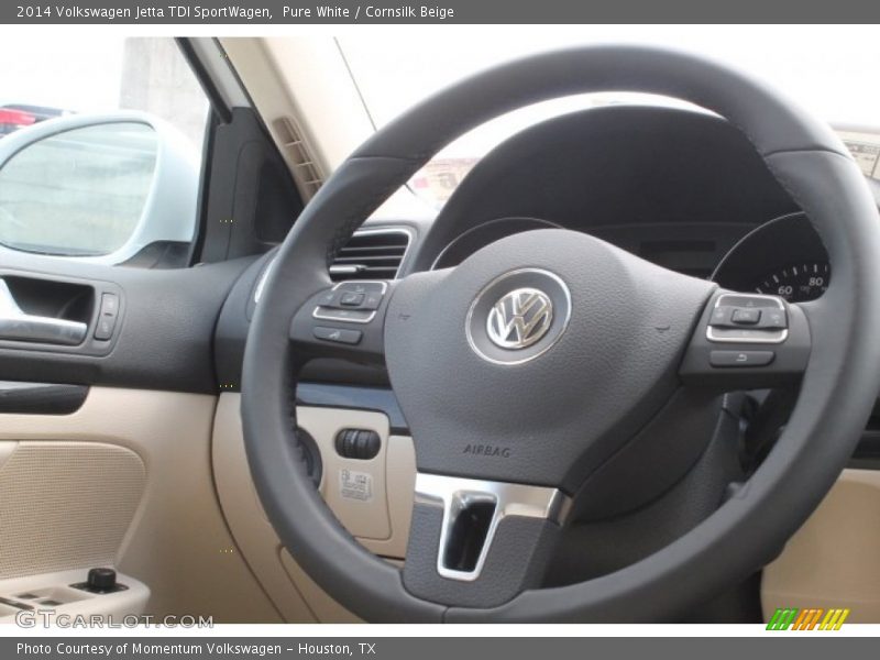 Pure White / Cornsilk Beige 2014 Volkswagen Jetta TDI SportWagen