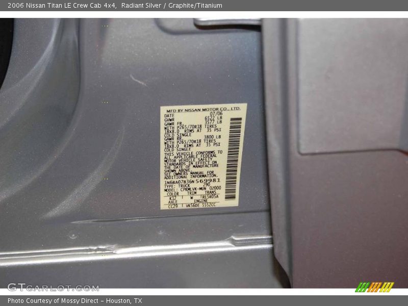 Radiant Silver / Graphite/Titanium 2006 Nissan Titan LE Crew Cab 4x4