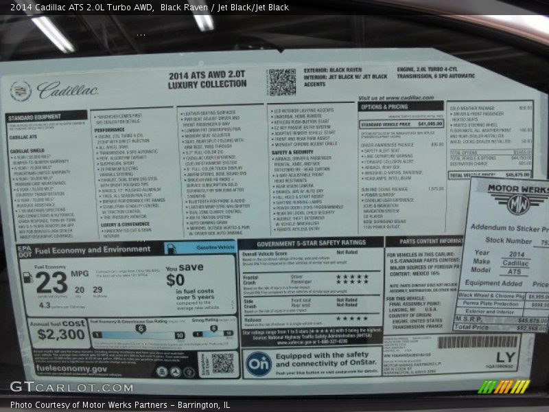 Black Raven / Jet Black/Jet Black 2014 Cadillac ATS 2.0L Turbo AWD