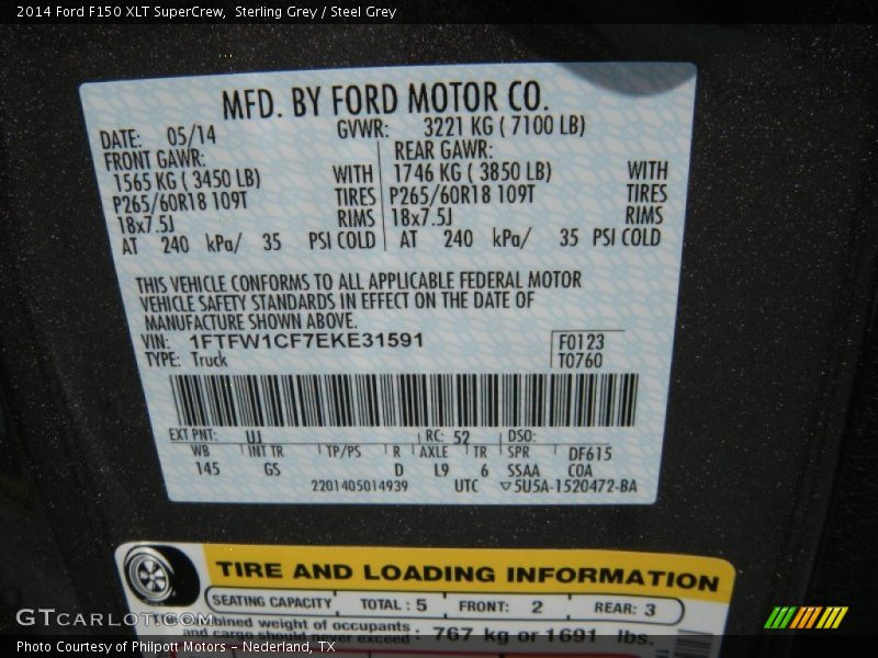 Sterling Grey / Steel Grey 2014 Ford F150 XLT SuperCrew