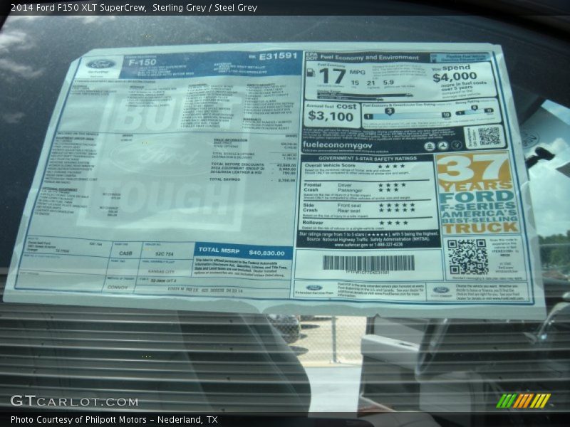Sterling Grey / Steel Grey 2014 Ford F150 XLT SuperCrew