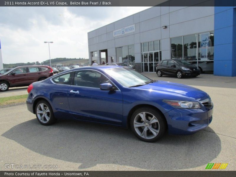 Belize Blue Pearl / Black 2011 Honda Accord EX-L V6 Coupe