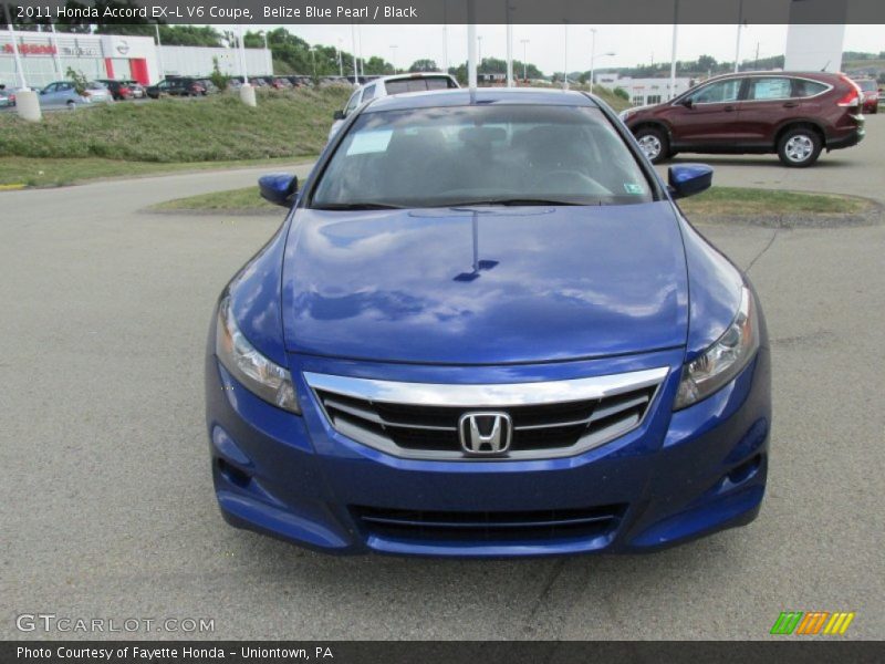 Belize Blue Pearl / Black 2011 Honda Accord EX-L V6 Coupe