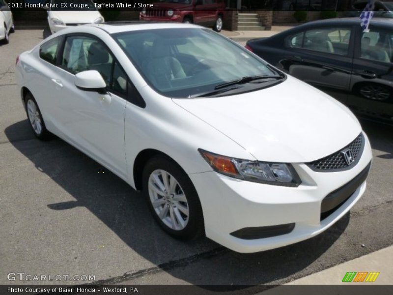 Taffeta White / Stone 2012 Honda Civic EX Coupe