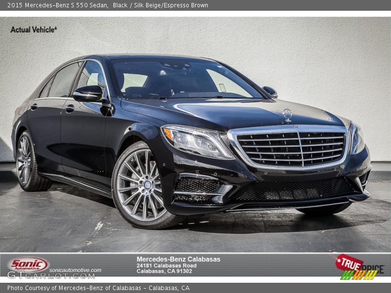 Black / Silk Beige/Espresso Brown 2015 Mercedes-Benz S 550 Sedan
