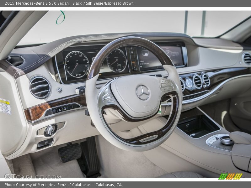 Black / Silk Beige/Espresso Brown 2015 Mercedes-Benz S 550 Sedan