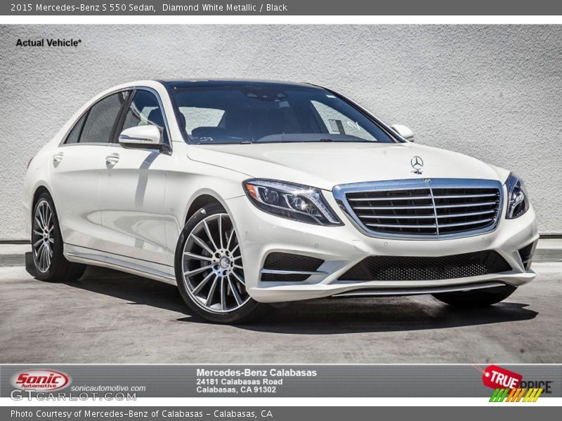 Diamond White Metallic / Black 2015 Mercedes-Benz S 550 Sedan