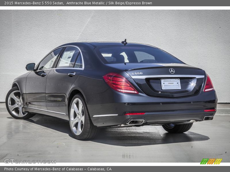 Anthracite Blue Metallic / Silk Beige/Espresso Brown 2015 Mercedes-Benz S 550 Sedan