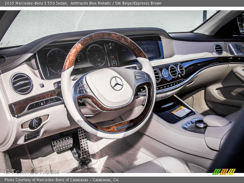 Anthracite Blue Metallic / Silk Beige/Espresso Brown 2015 Mercedes-Benz S 550 Sedan