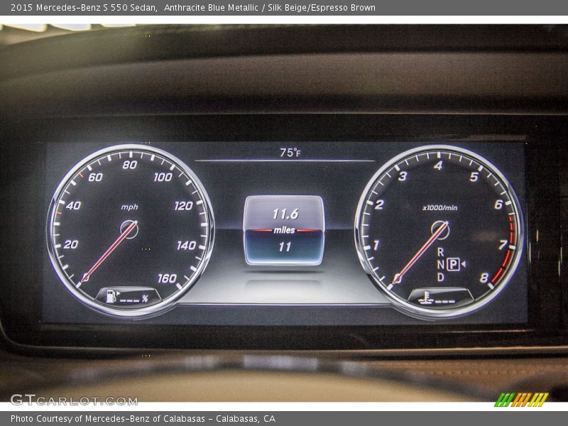Anthracite Blue Metallic / Silk Beige/Espresso Brown 2015 Mercedes-Benz S 550 Sedan