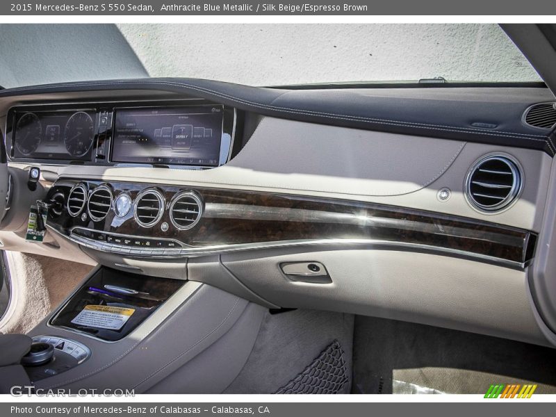 Anthracite Blue Metallic / Silk Beige/Espresso Brown 2015 Mercedes-Benz S 550 Sedan