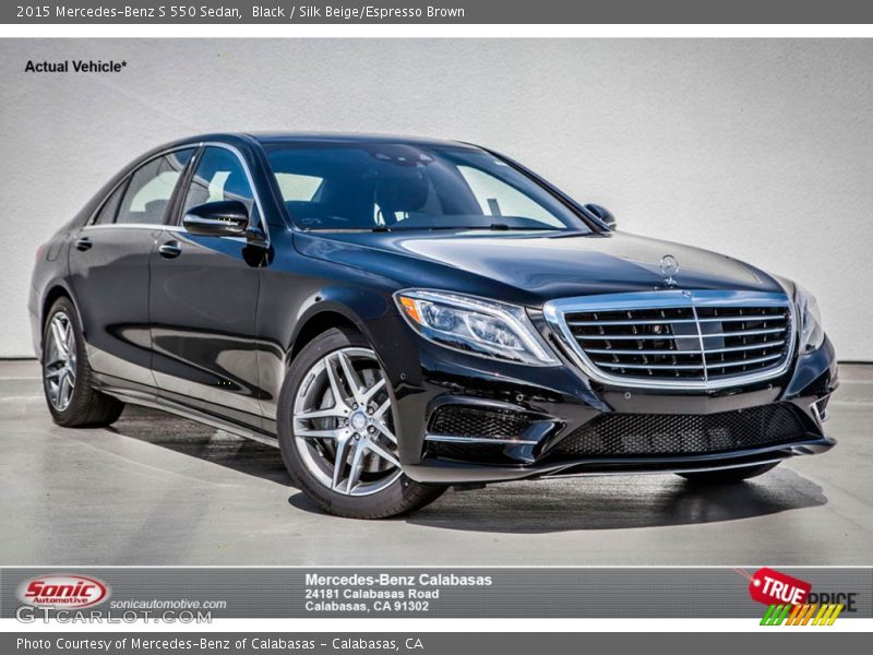 Black / Silk Beige/Espresso Brown 2015 Mercedes-Benz S 550 Sedan