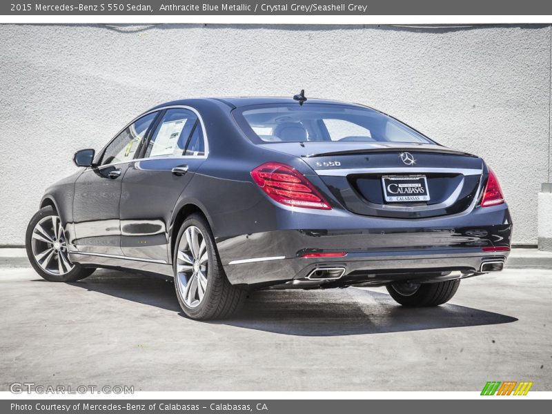 Anthracite Blue Metallic / Crystal Grey/Seashell Grey 2015 Mercedes-Benz S 550 Sedan
