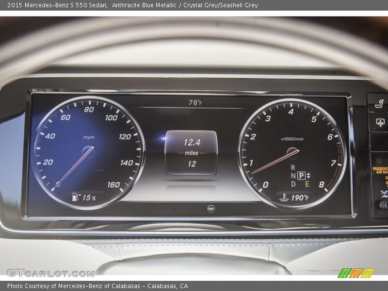 Anthracite Blue Metallic / Crystal Grey/Seashell Grey 2015 Mercedes-Benz S 550 Sedan
