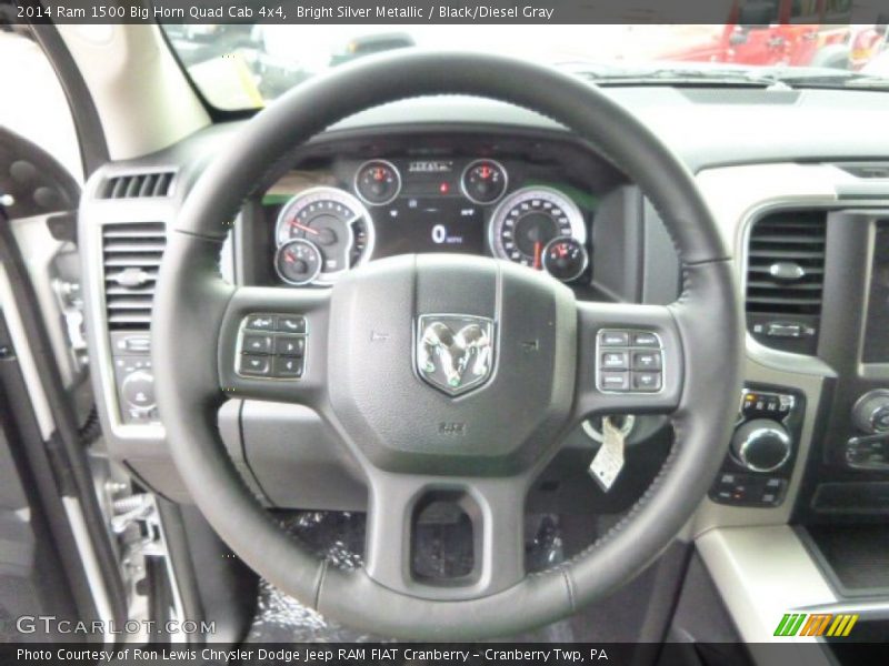 Bright Silver Metallic / Black/Diesel Gray 2014 Ram 1500 Big Horn Quad Cab 4x4