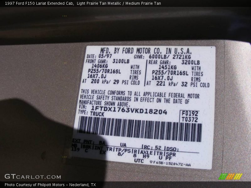 Light Prairie Tan Metallic / Medium Prairie Tan 1997 Ford F150 Lariat Extended Cab
