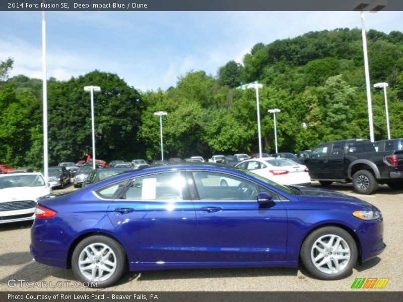 Deep Impact Blue / Dune 2014 Ford Fusion SE