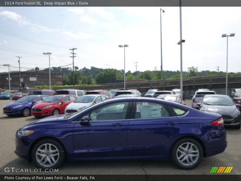 Deep Impact Blue / Dune 2014 Ford Fusion SE