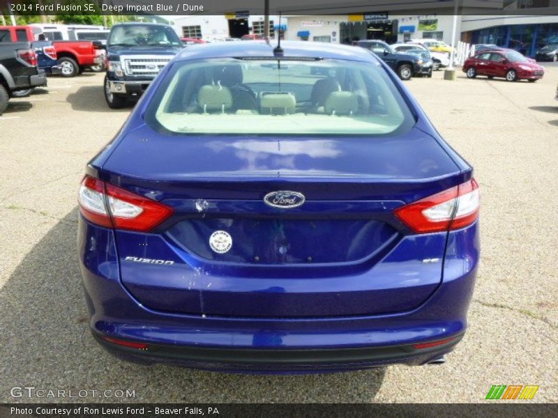 Deep Impact Blue / Dune 2014 Ford Fusion SE