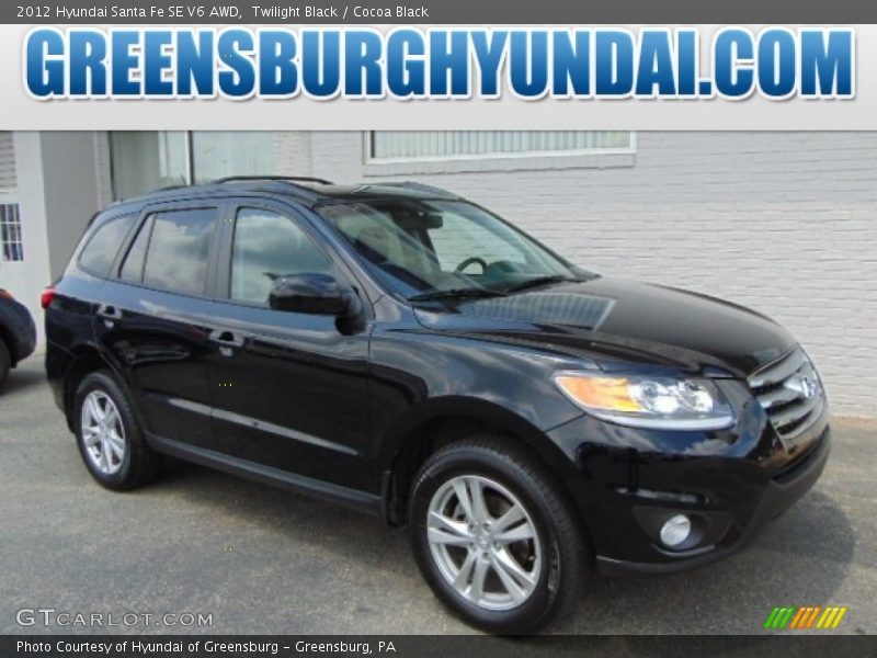 Twilight Black / Cocoa Black 2012 Hyundai Santa Fe SE V6 AWD