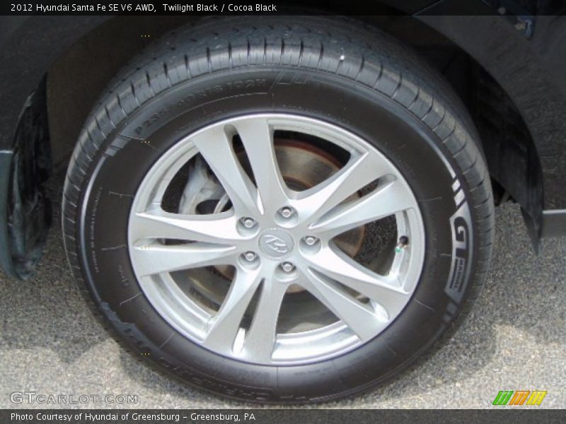 Twilight Black / Cocoa Black 2012 Hyundai Santa Fe SE V6 AWD