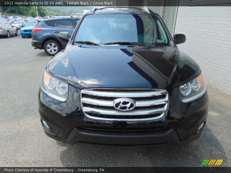 Twilight Black / Cocoa Black 2012 Hyundai Santa Fe SE V6 AWD