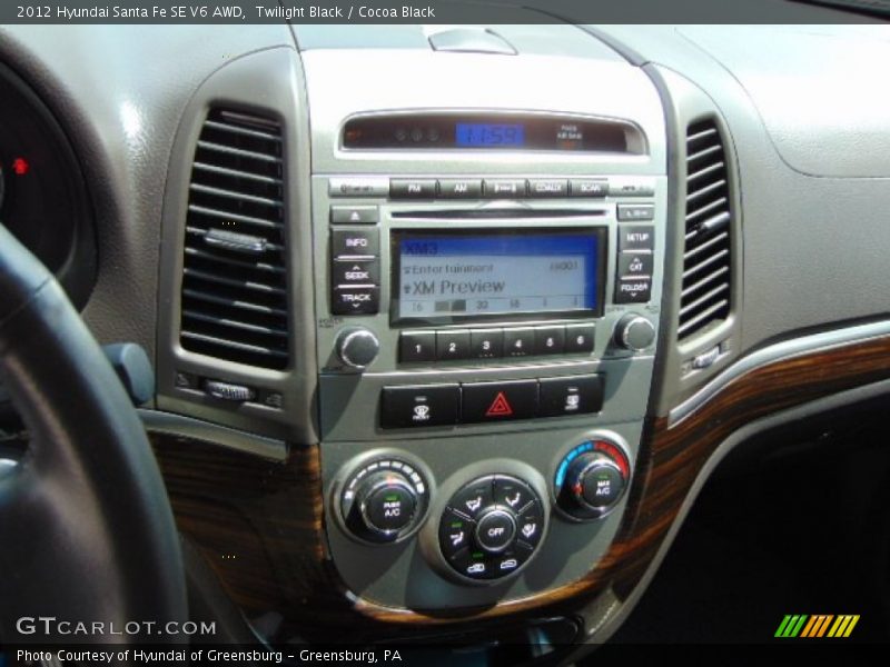 Twilight Black / Cocoa Black 2012 Hyundai Santa Fe SE V6 AWD