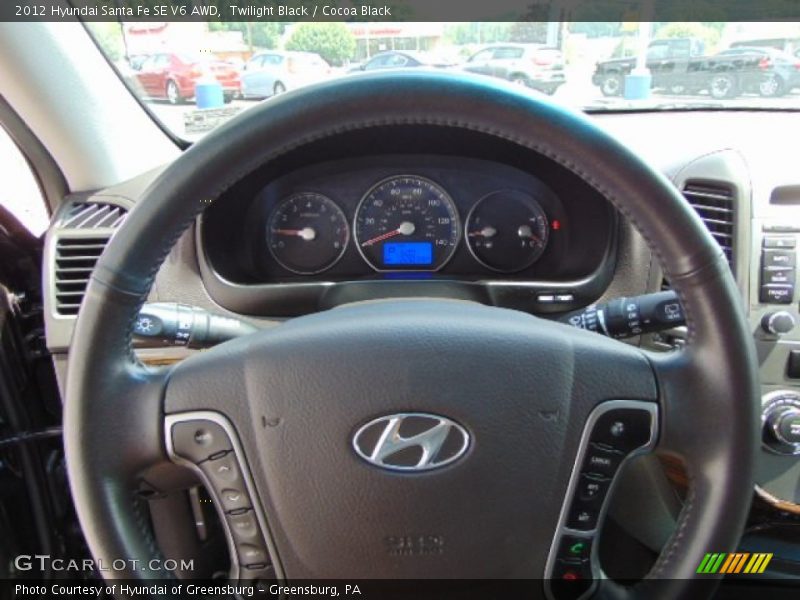 Twilight Black / Cocoa Black 2012 Hyundai Santa Fe SE V6 AWD