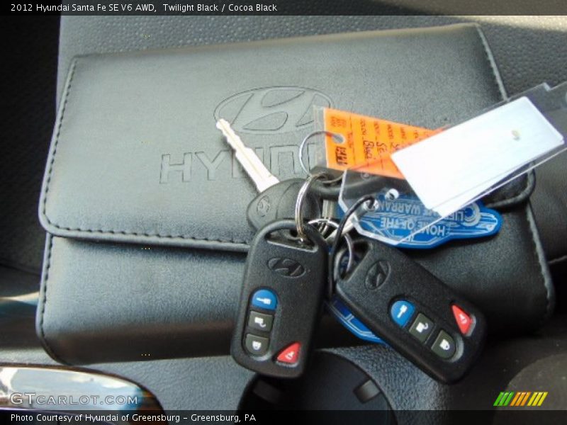Twilight Black / Cocoa Black 2012 Hyundai Santa Fe SE V6 AWD