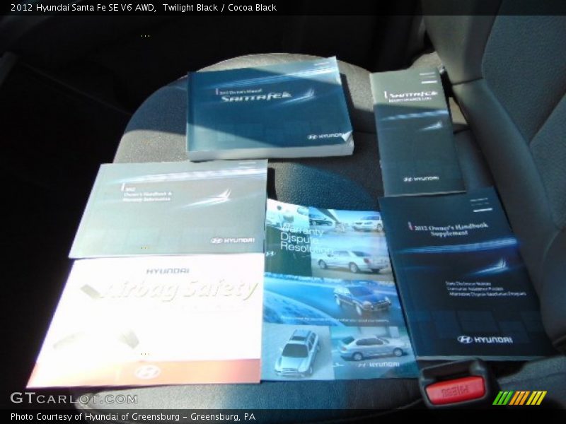 Twilight Black / Cocoa Black 2012 Hyundai Santa Fe SE V6 AWD