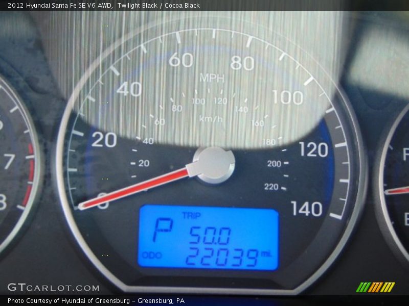 Twilight Black / Cocoa Black 2012 Hyundai Santa Fe SE V6 AWD