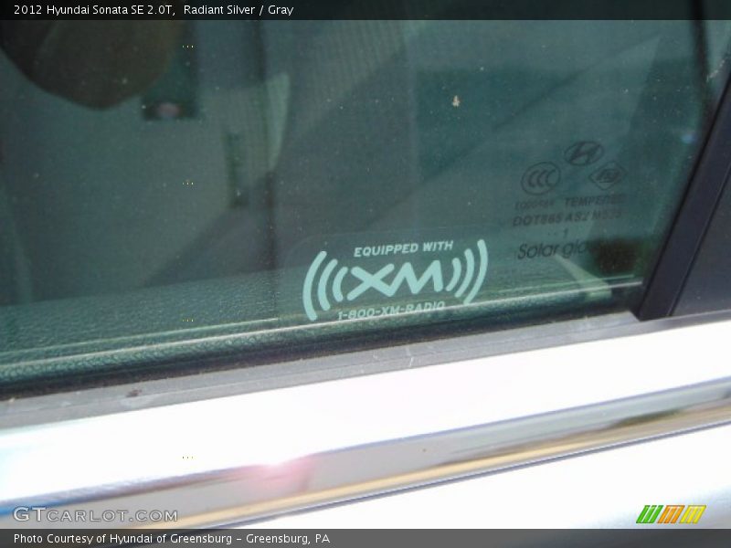 Radiant Silver / Gray 2012 Hyundai Sonata SE 2.0T