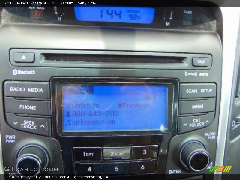 Radiant Silver / Gray 2012 Hyundai Sonata SE 2.0T