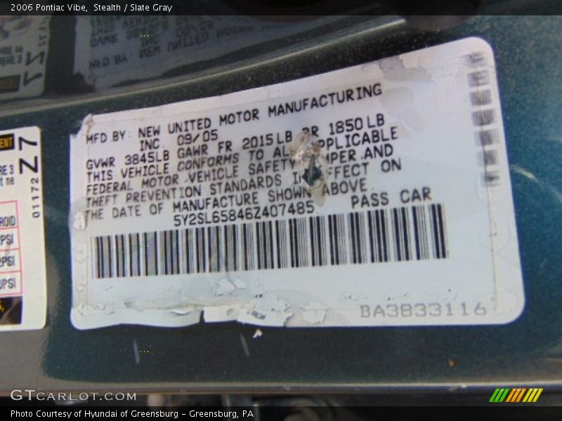 Stealth / Slate Gray 2006 Pontiac Vibe