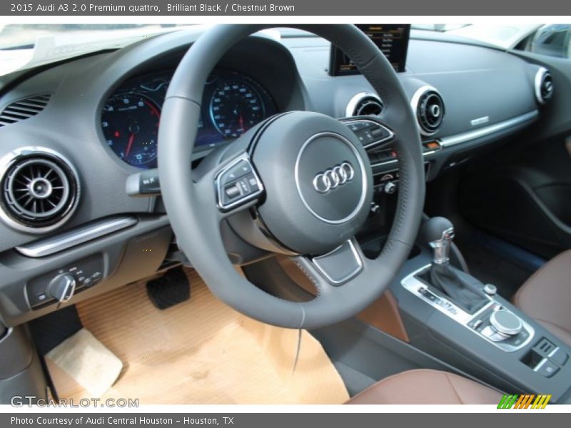 Brilliant Black / Chestnut Brown 2015 Audi A3 2.0 Premium quattro