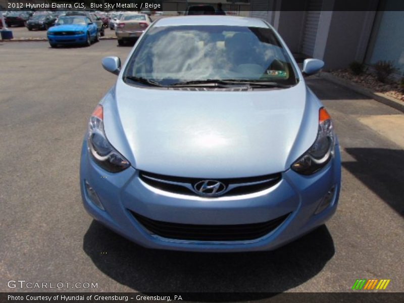 Blue Sky Metallic / Beige 2012 Hyundai Elantra GLS