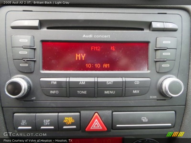 Brilliant Black / Light Gray 2008 Audi A3 2.0T