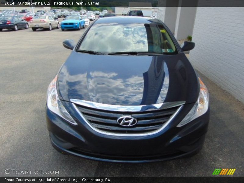 Pacific Blue Pearl / Camel 2014 Hyundai Sonata GLS