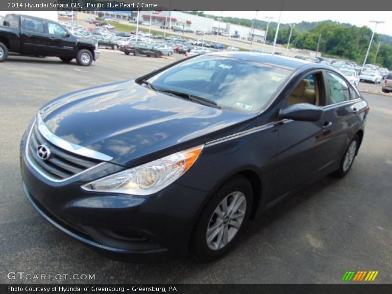 Pacific Blue Pearl / Camel 2014 Hyundai Sonata GLS