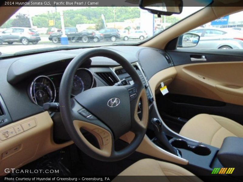 Pacific Blue Pearl / Camel 2014 Hyundai Sonata GLS
