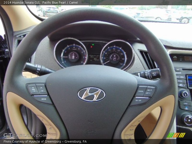 Pacific Blue Pearl / Camel 2014 Hyundai Sonata GLS