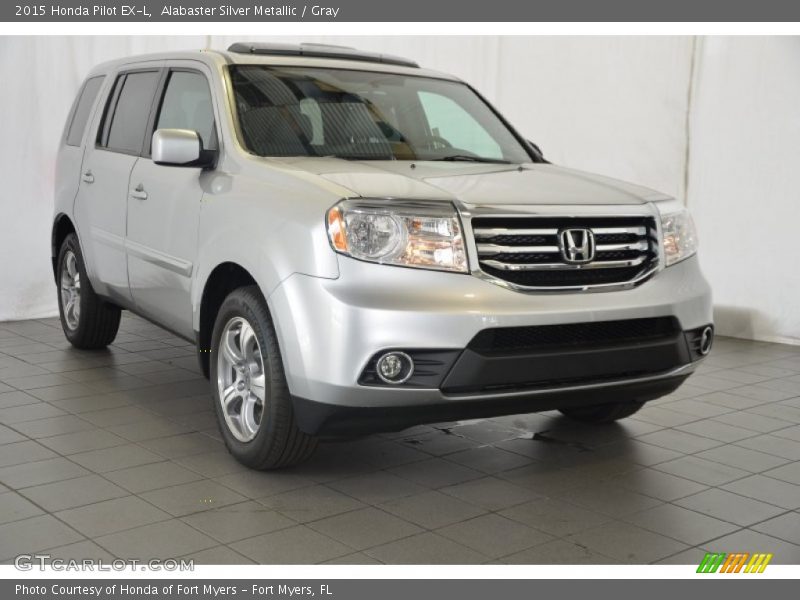 Alabaster Silver Metallic / Gray 2015 Honda Pilot EX-L