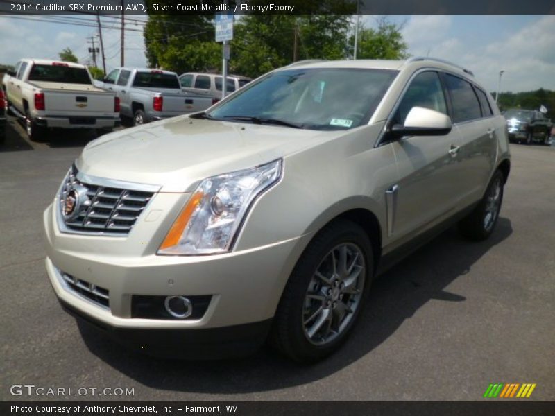 Silver Coast Metallic / Ebony/Ebony 2014 Cadillac SRX Premium AWD