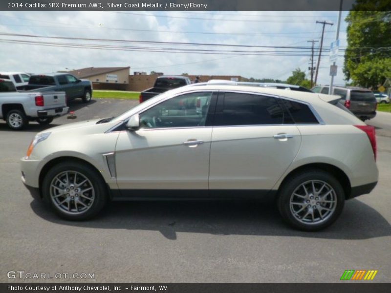 Silver Coast Metallic / Ebony/Ebony 2014 Cadillac SRX Premium AWD