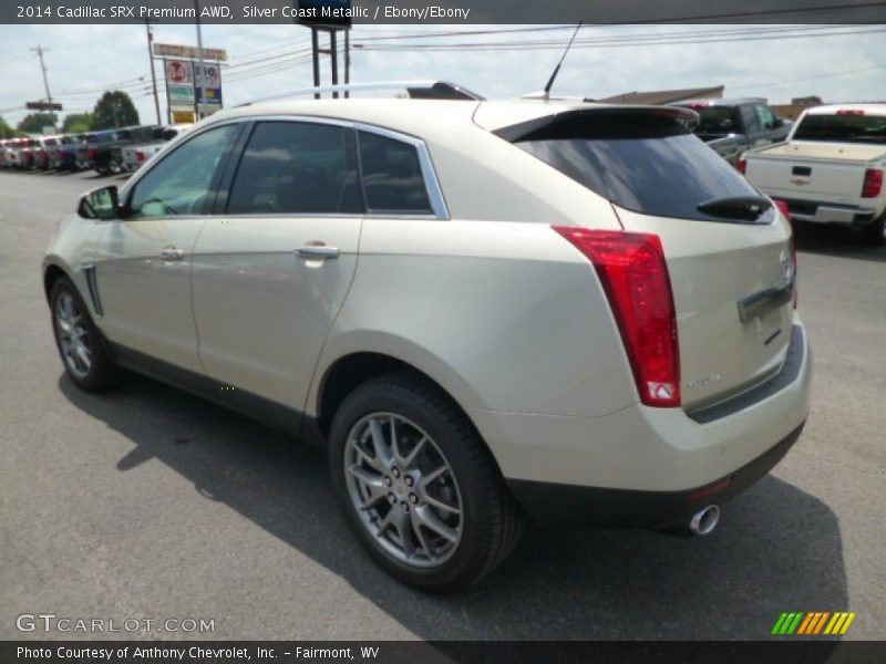 Silver Coast Metallic / Ebony/Ebony 2014 Cadillac SRX Premium AWD