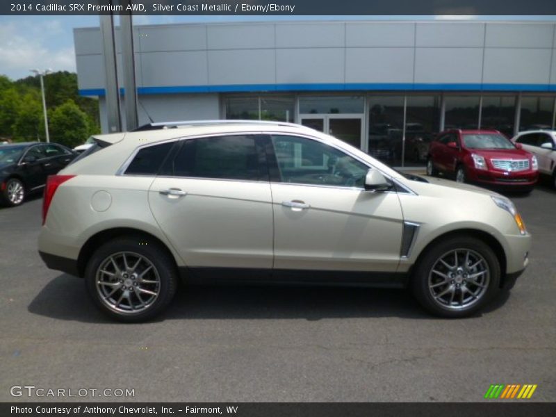 Silver Coast Metallic / Ebony/Ebony 2014 Cadillac SRX Premium AWD