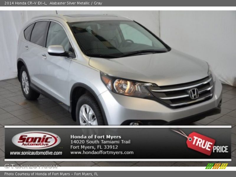 Alabaster Silver Metallic / Gray 2014 Honda CR-V EX-L