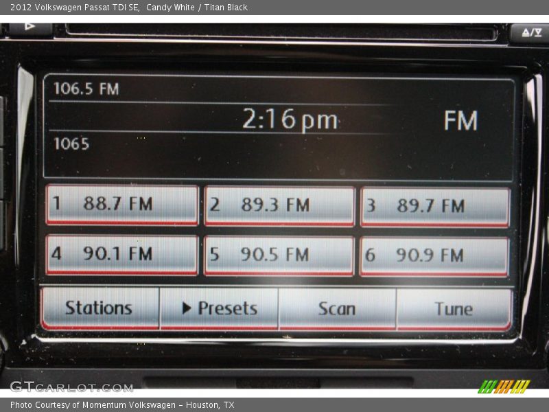Audio System of 2012 Passat TDI SE