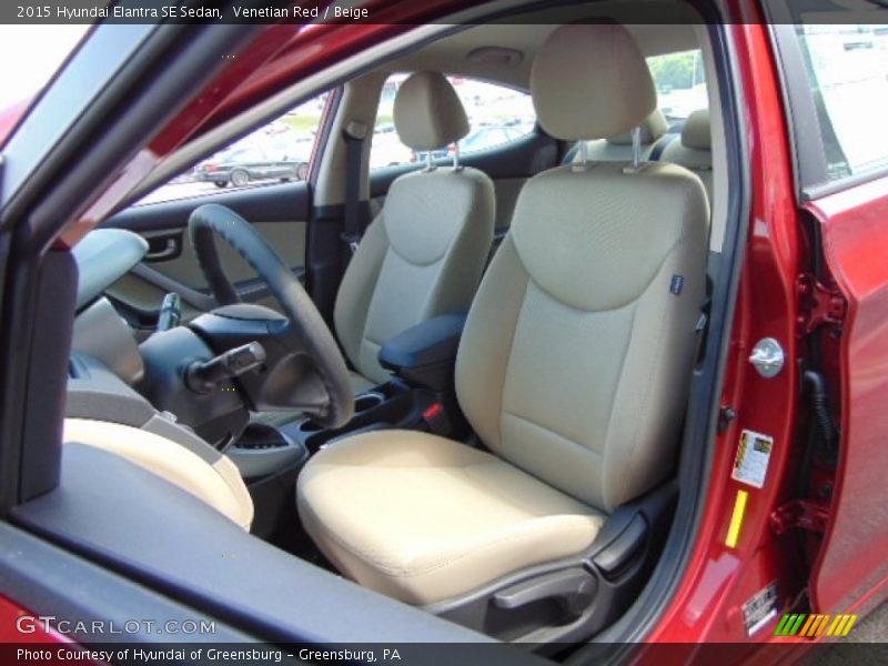 Front Seat of 2015 Elantra SE Sedan